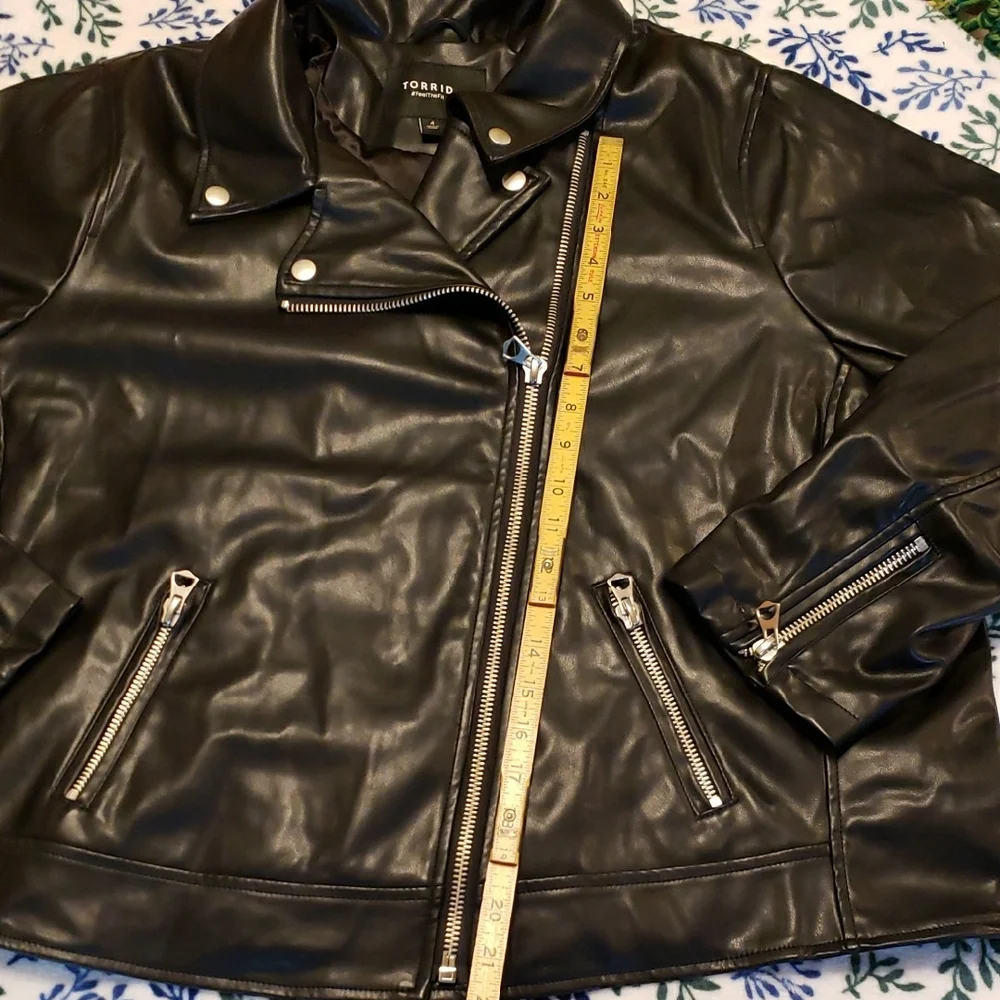 Torrid Black Leather Biker Jacket - Picture 5 of 12